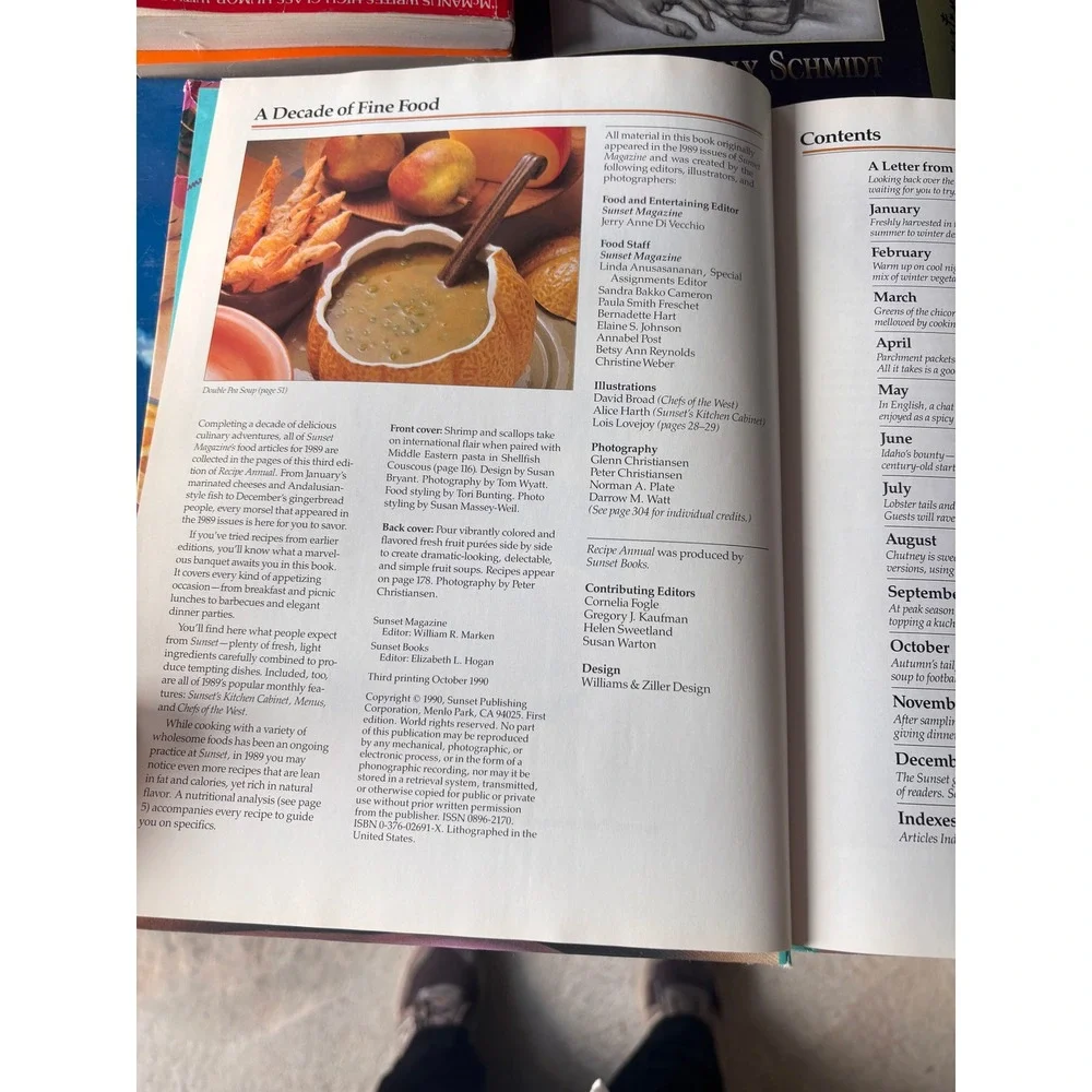 Sunset Recipe Annual 1990 Cookbook OS Teal Hardcover 1989 Magazine Collection